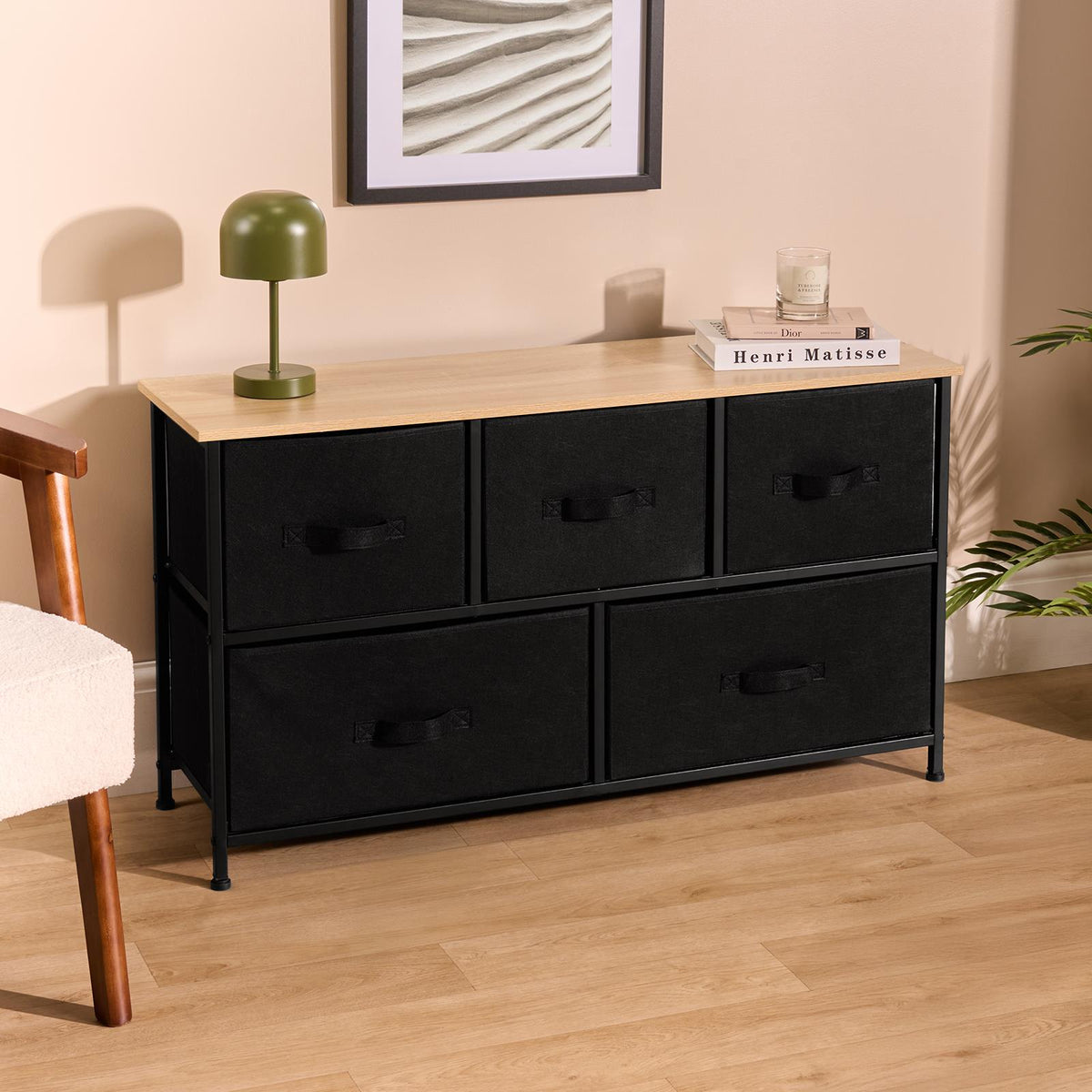 OHS Fabric Cabinet Bedside 2/3/4/5/6 Drawers Storage Unit Clothes Home Organiser