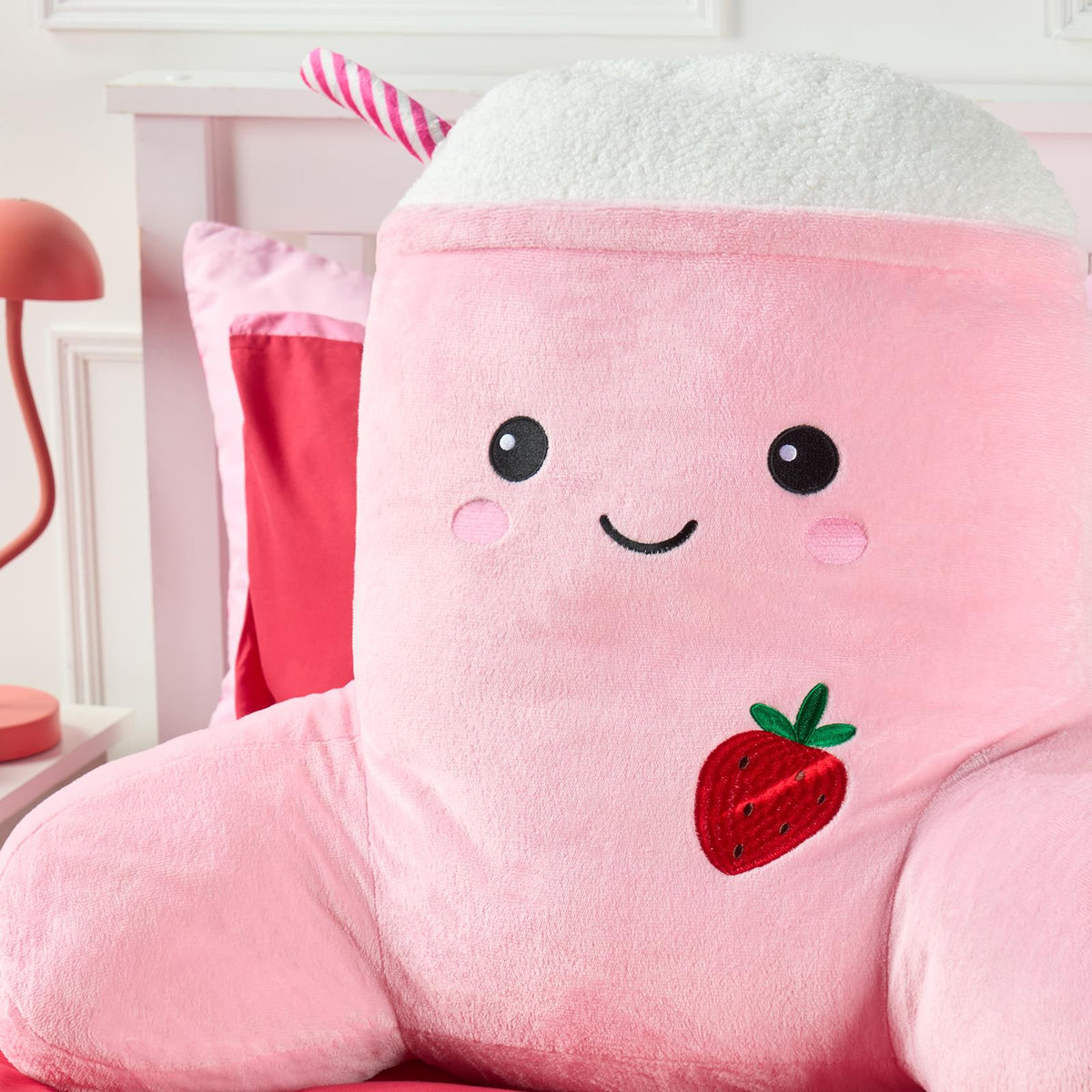 OHS Character Cuddle Cushion Soft Fleece Reading Pillow with Arms Bed Chair