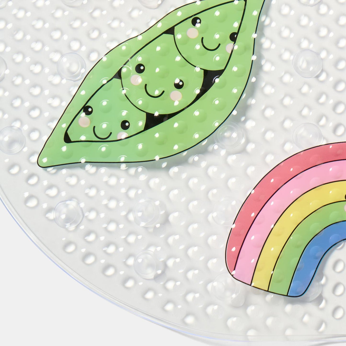 OHS PVC Bath Mat Clear Printed Non Slip Quick Dry Shower Rug Adults Kids