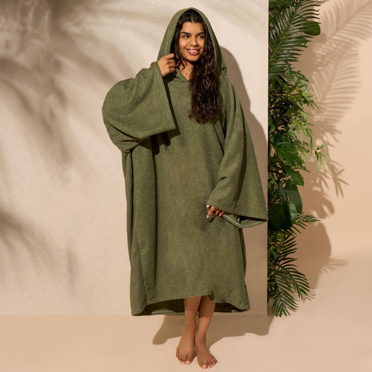 OHS Hooded Towel Poncho Adult Absorbent Dry Beach Swim Bath Changing Robe