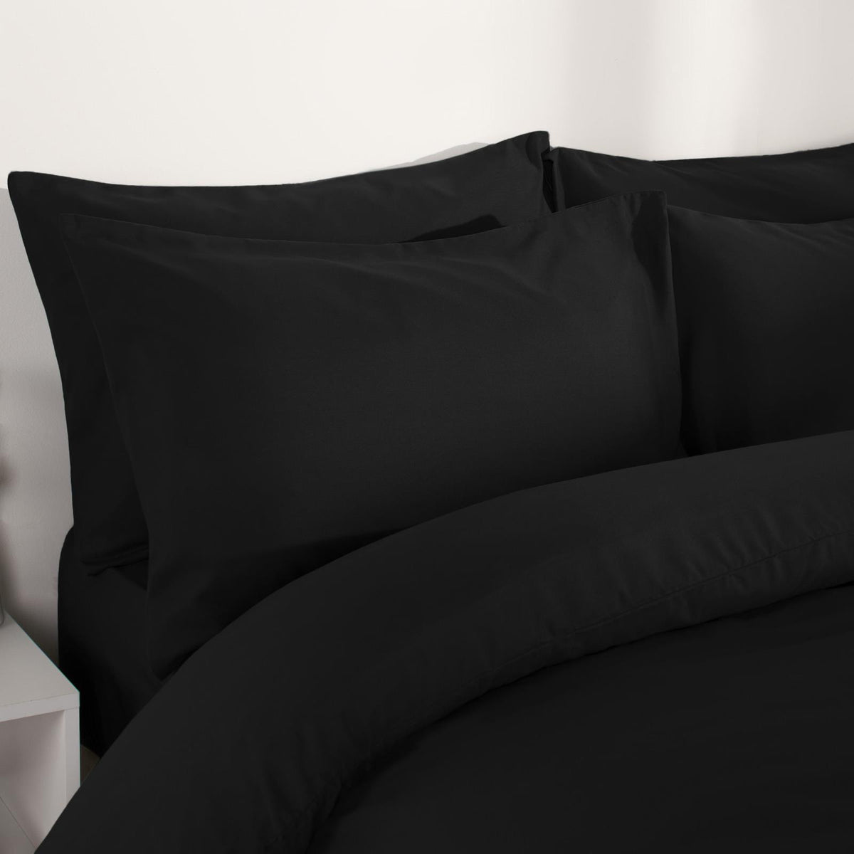 OHS Plain Duvet Cover & Pillowcase Reversible Bedding Set OR Fitted Sheet
