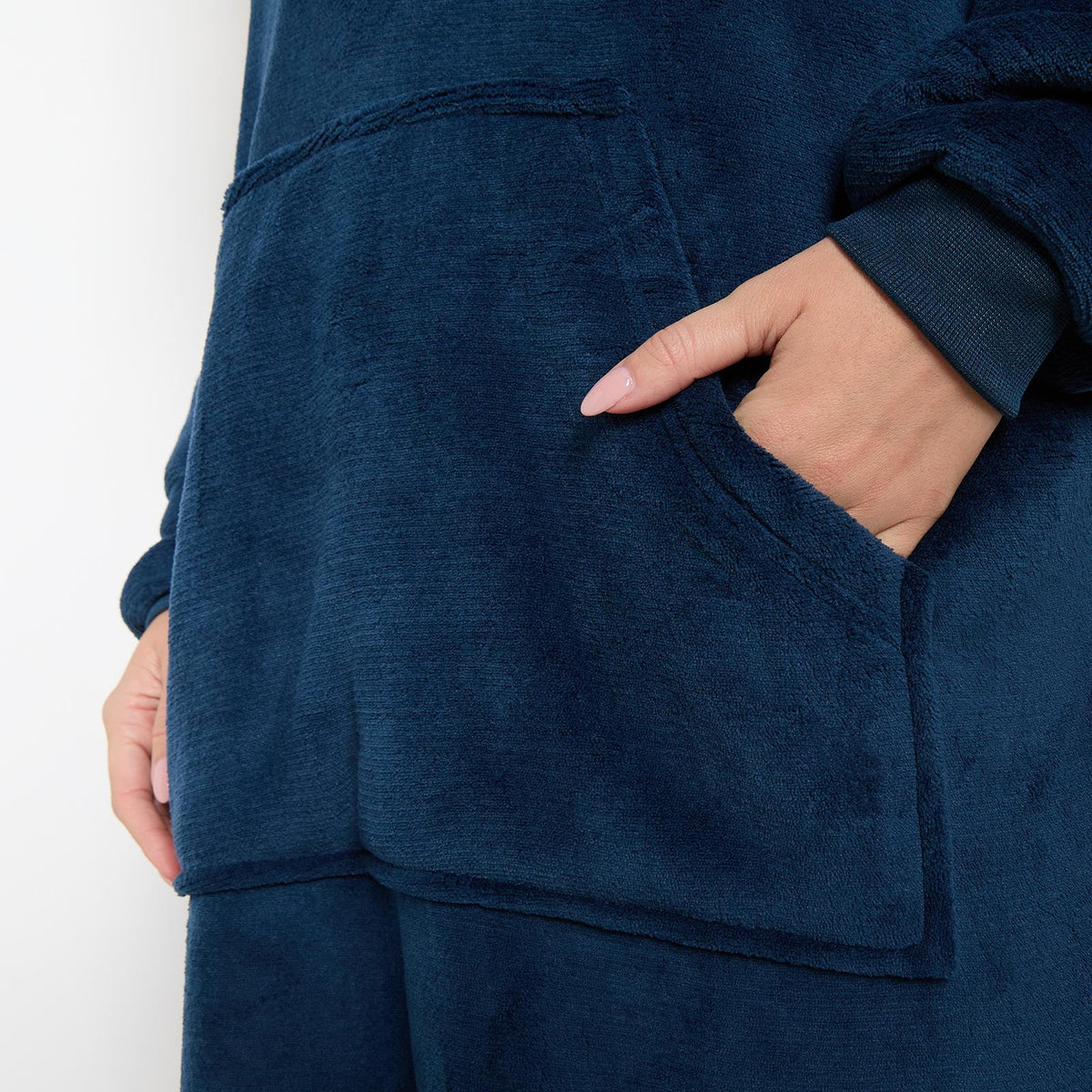 OHS Extra Long Hoodie Blanket Oversized Soft Sherpa Fleece Giant Sweatshirt