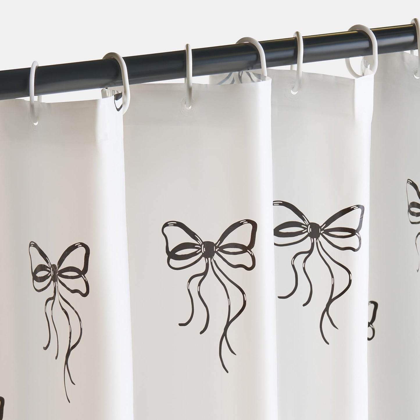 OHS Bows Shower Curtain with 12 Hooks Mould Proof Bathtub Curtains