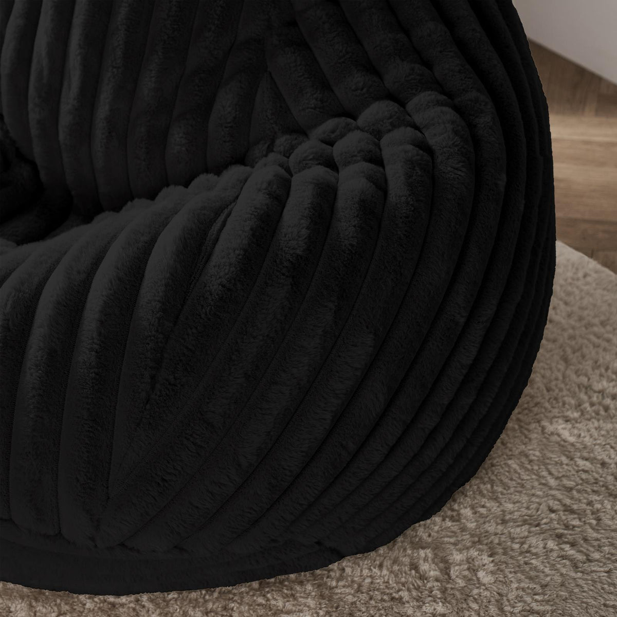 OHS Ribbed Bean Bag Chair Adult Gaming Beanbags with Filling Cosy Couch