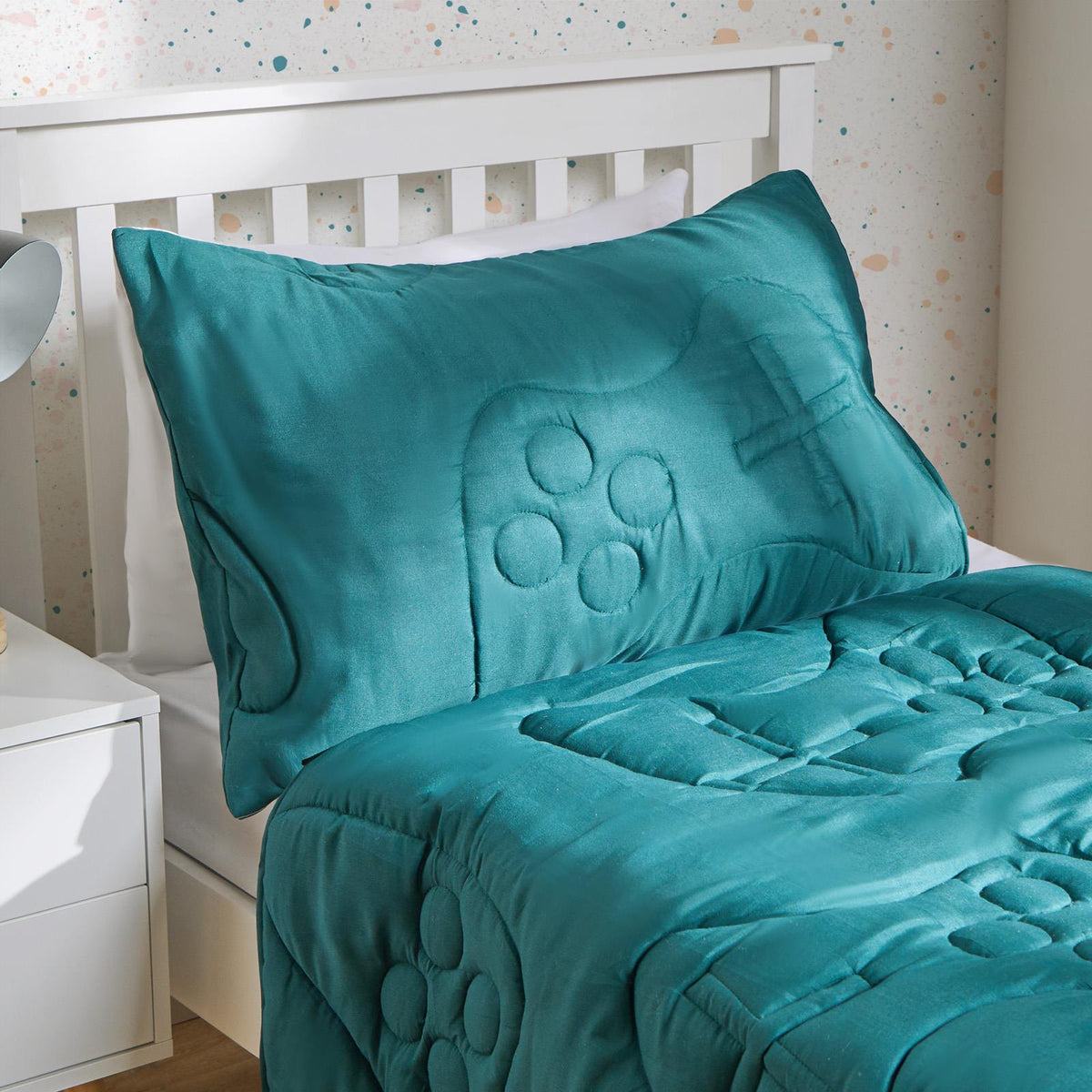 OHS Gaming Duvet Coverless Quilted 7.5 TOG Bedding Cover Pillowcase Set Embossed