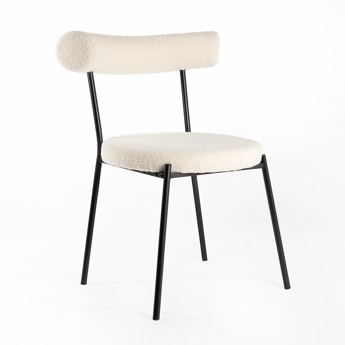 OHS Boucle Dining Chair with Metal Legs Modern Upholstered Kitchen Chair