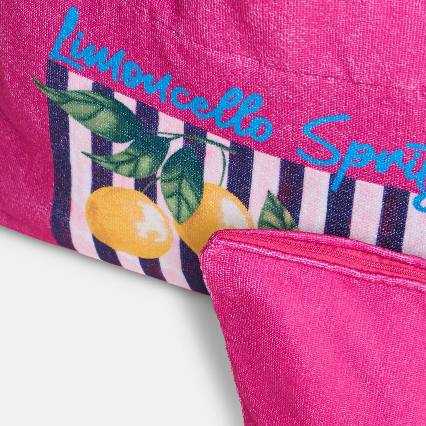 OHS Fun Print Beach Bag with Pouch Towelling Shoulder Tote Bag Holiday Travel