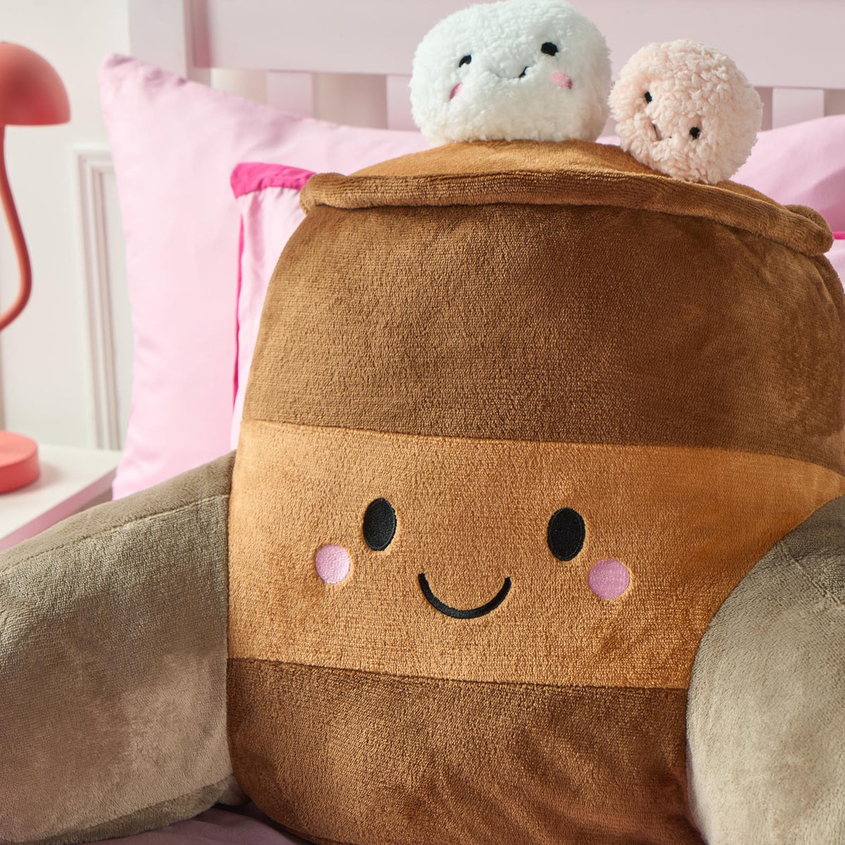 OHS Character Cuddle Cushion Soft Fleece Reading Pillow with Arms Bed Chair
