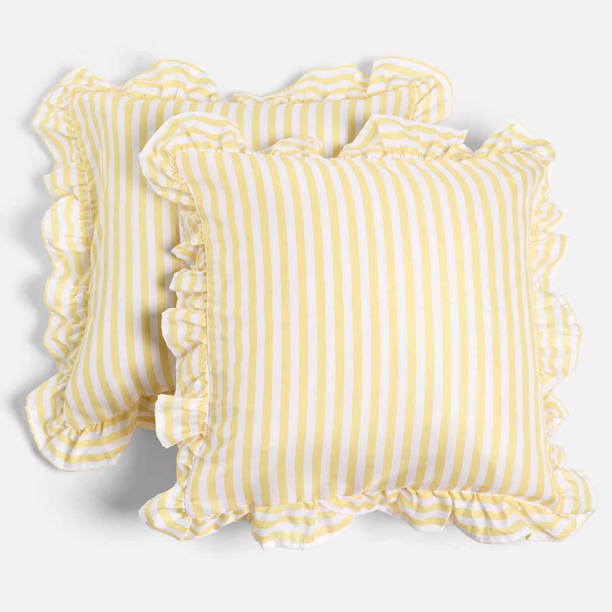 OHS Stripe Frill Cushion Covers Microfibre Square Pillowcases Home Decor