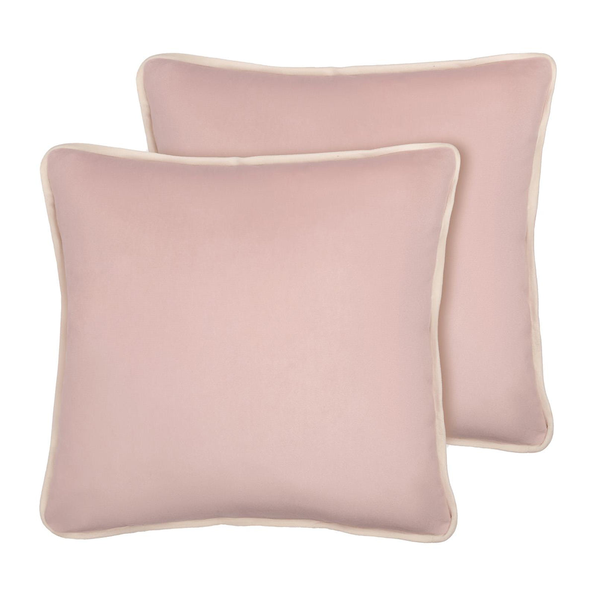 OHS Piped Edge Cushion Covers Matte Velvet Soft Luxury 2/4 Square Pillowcases