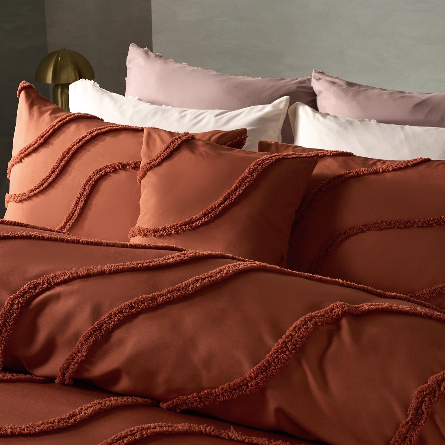 OHS Tufted Contour Bedding Set Soft Cosy Duvet Cover with Pillowcase