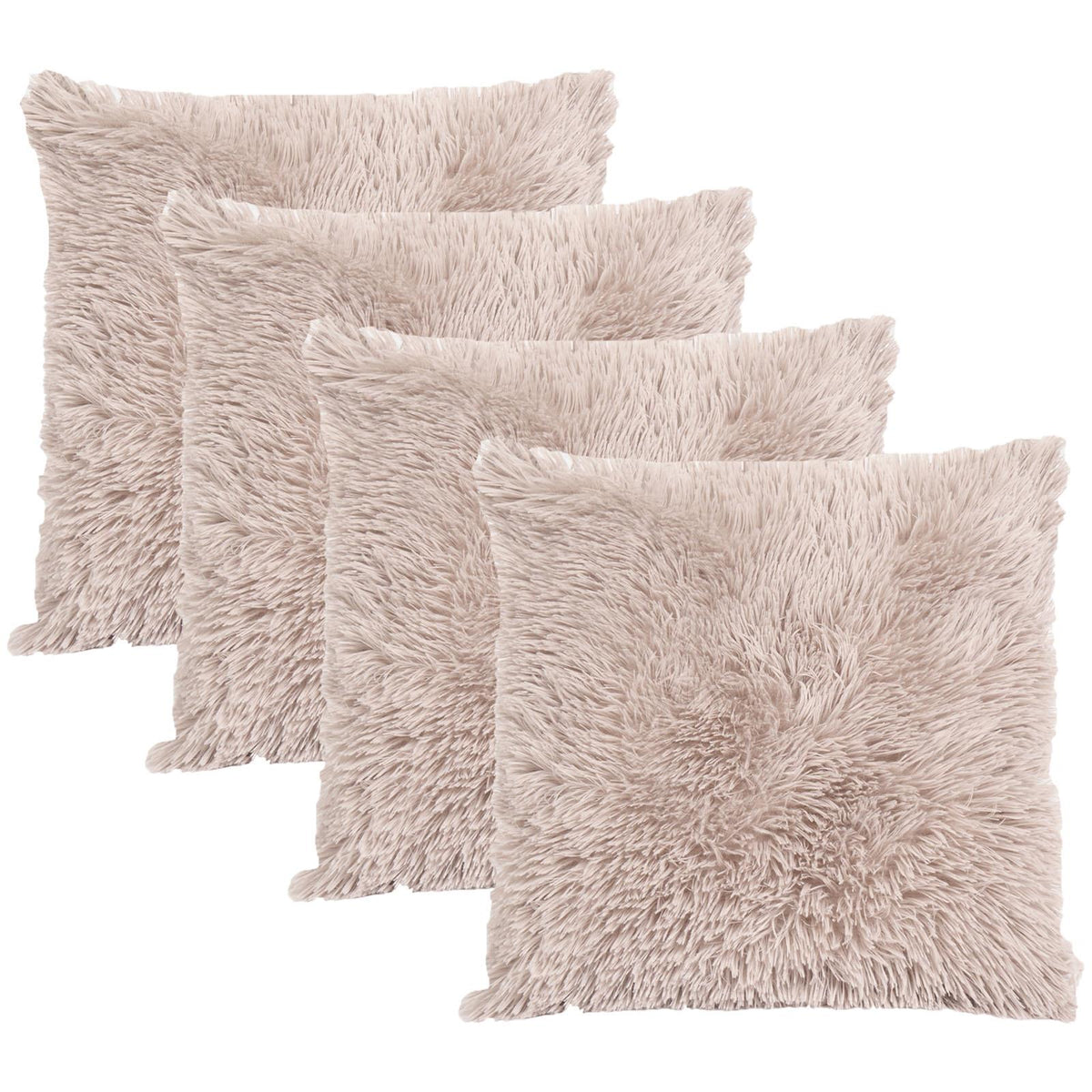 OHS Fluffy Cushion Covers 2 Pack Soft Fleece Square Pillowcases Home Decor