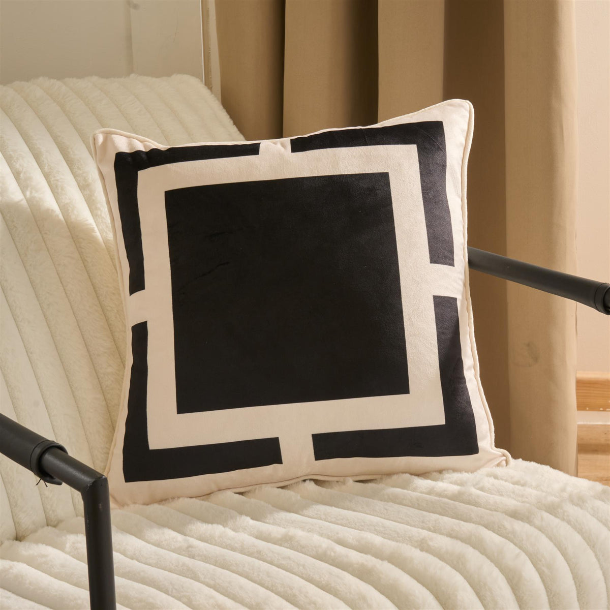 OHS Square Print Cushion Covers Matte Velvet Living Room Pillowcases Home Decor