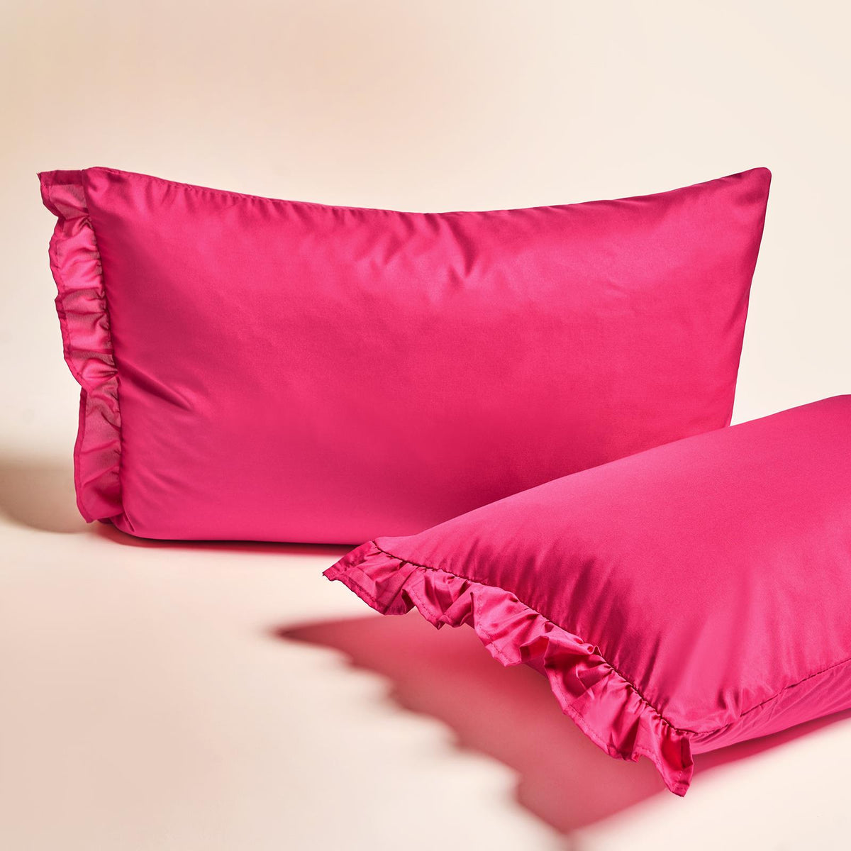 OHS Frill Edge Bedding Set Microfibre Decor Duvet Cover with Pillowcase