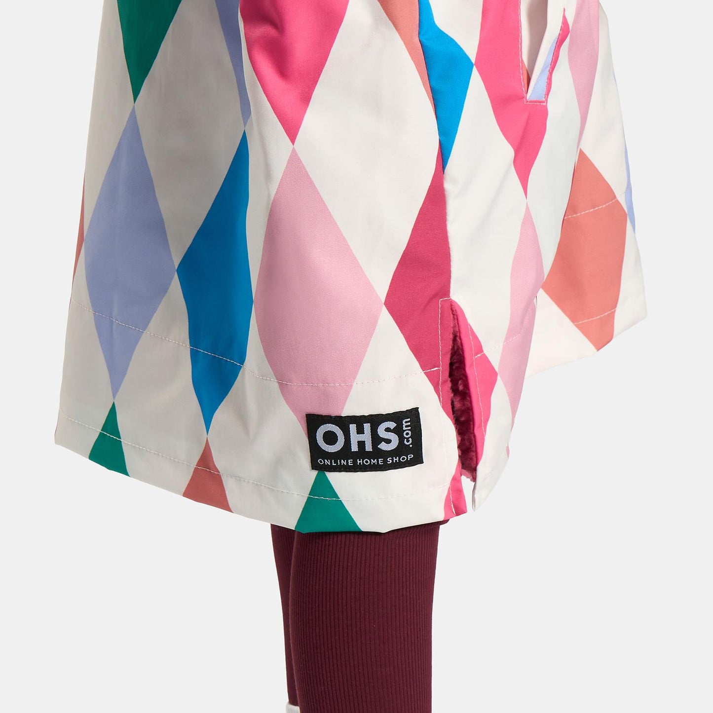 OHS Kids Drying Changing Robe Fun Print Sherpa Lined Water Resistant Long Coat