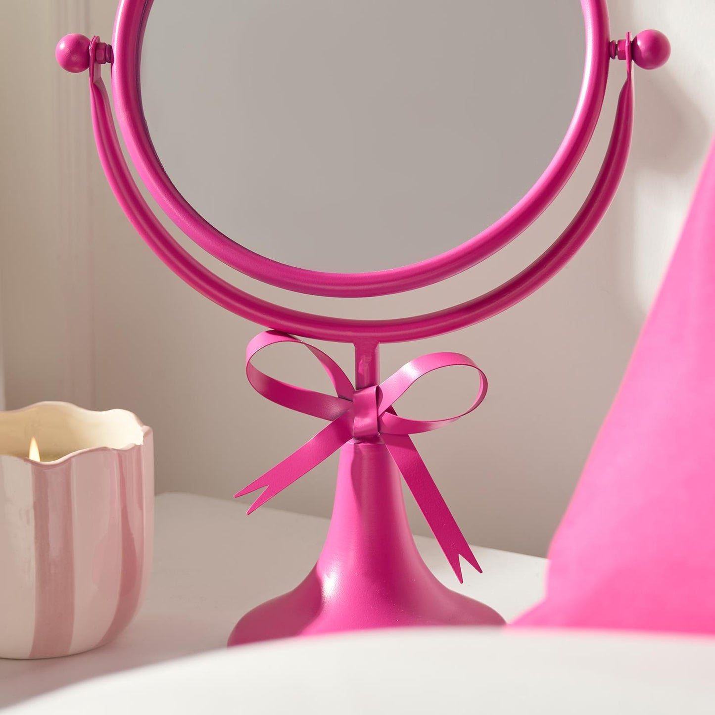 OHS Bow Swing Mirror Countertop Free Standing Pedestal Vanity Mirrors