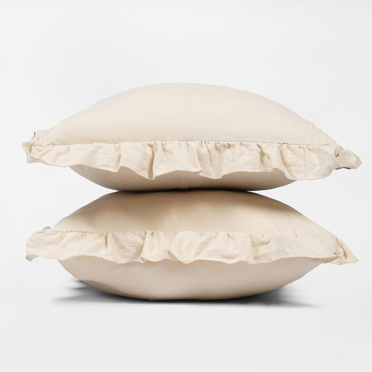 OHS Frill Cushion Covers Faux Linen Soft Square Pillowcases Home Decor Multipack