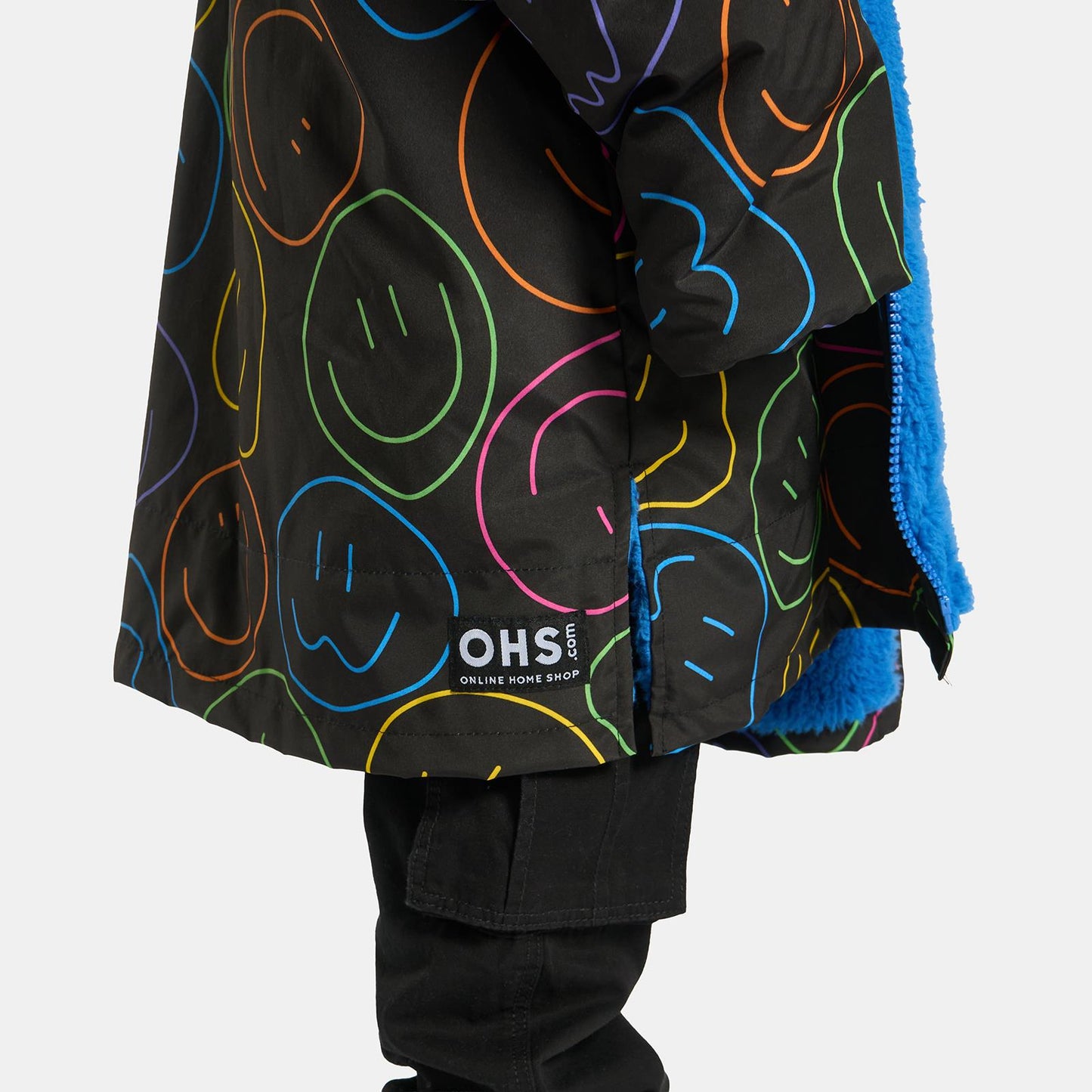 OHS Kids Drying Changing Robe Fun Print Sherpa Lined Water Resistant Long Coat