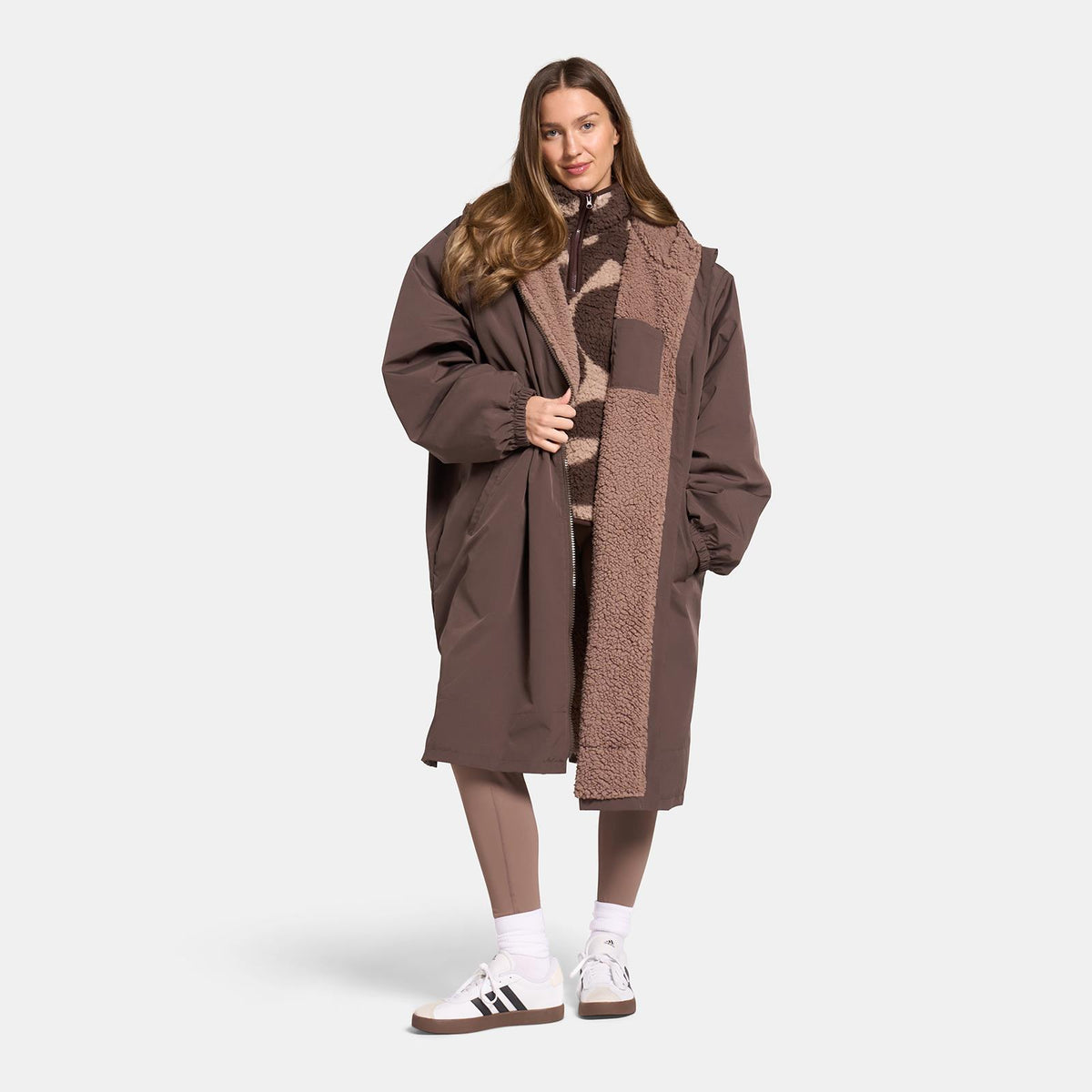 OHS Drying Changing Robe Sherpa Lined Water Resistant Oversize Coat Adults Kids