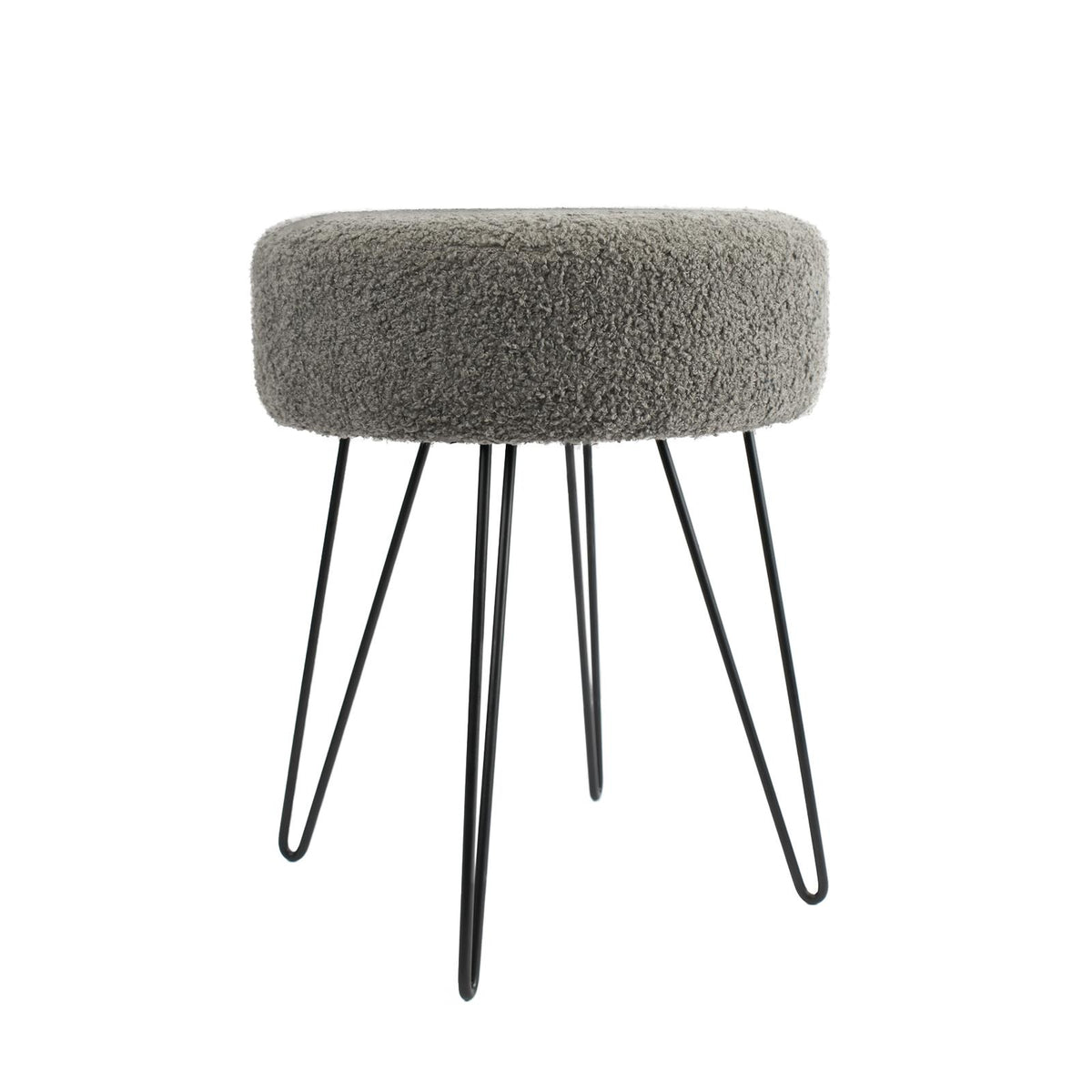 Stool Boucle Fleece Chair Dressing Table Vanity Seat Pouffe Home Spa Foot Rest