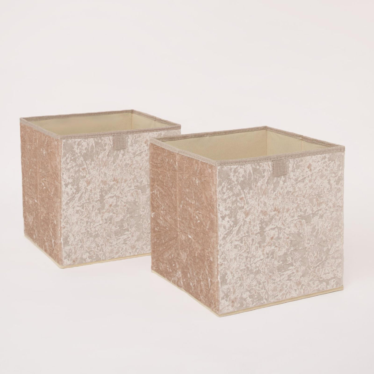 OHS Crushed Velvet Storage Boxes Cube Set Square Foldable Folding Toys Clothes