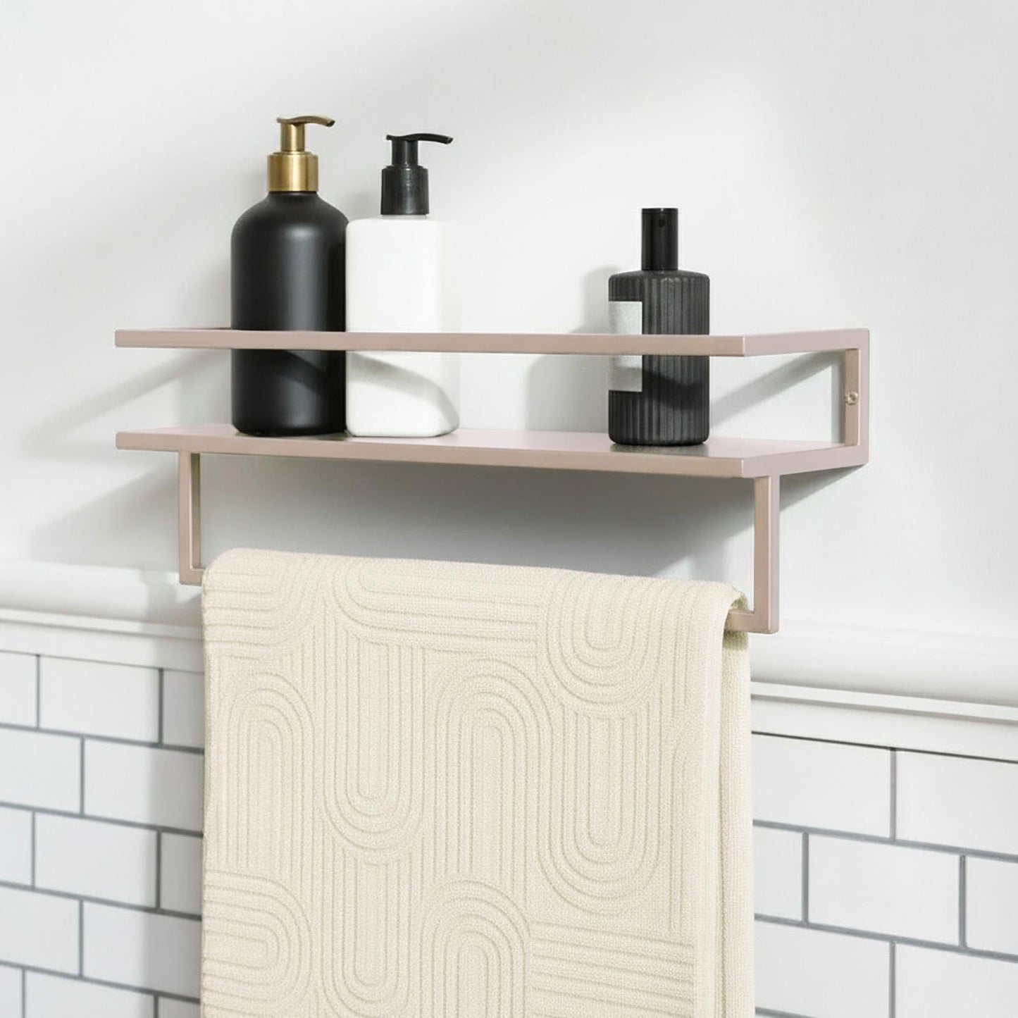 OHS Towel Rail Rack Bathroom Shelf Storage Unit Wall Mounted Modern Home