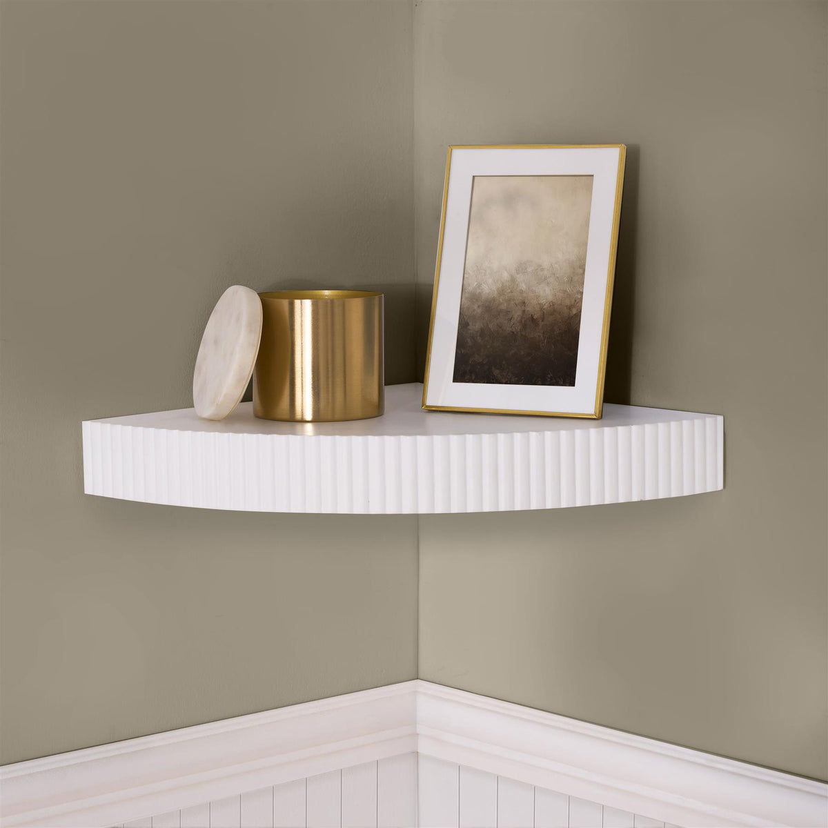 OHS Ribbed Floating Shelf Wall Storage Organiser Home Living Room Decor