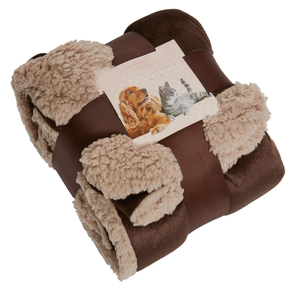 Brentfords Sherpa Pet Animal Blanket Puppy Dog Cat Kitten Kennel Mat Warm Throw