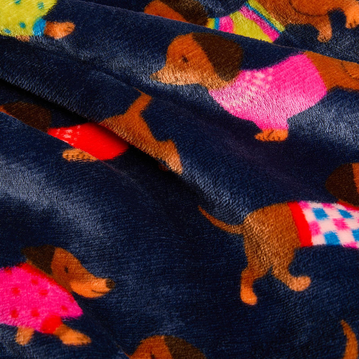 OHS Printed Pet Blanket Reversible Sherpa Fleece Dog Cats Thermal Calming Throw