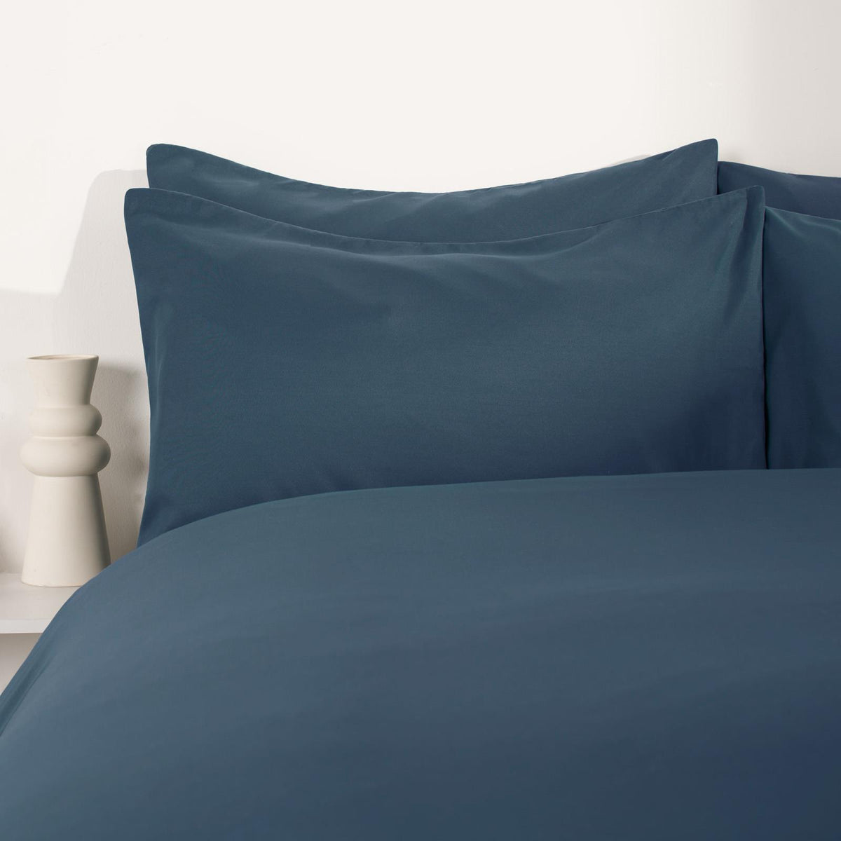 OHS Plain Duvet Cover & Pillowcase Reversible Bedding Set OR Fitted Sheet