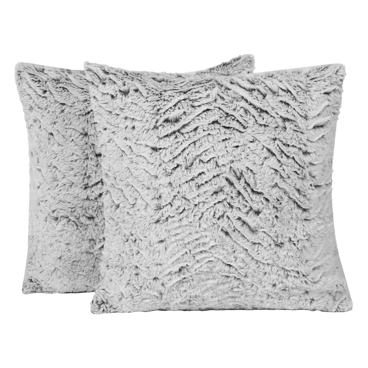 Cushion Covers Faux Fur Fleece Pack of 2/4 Filled Case Pad Two Tone Home Decor