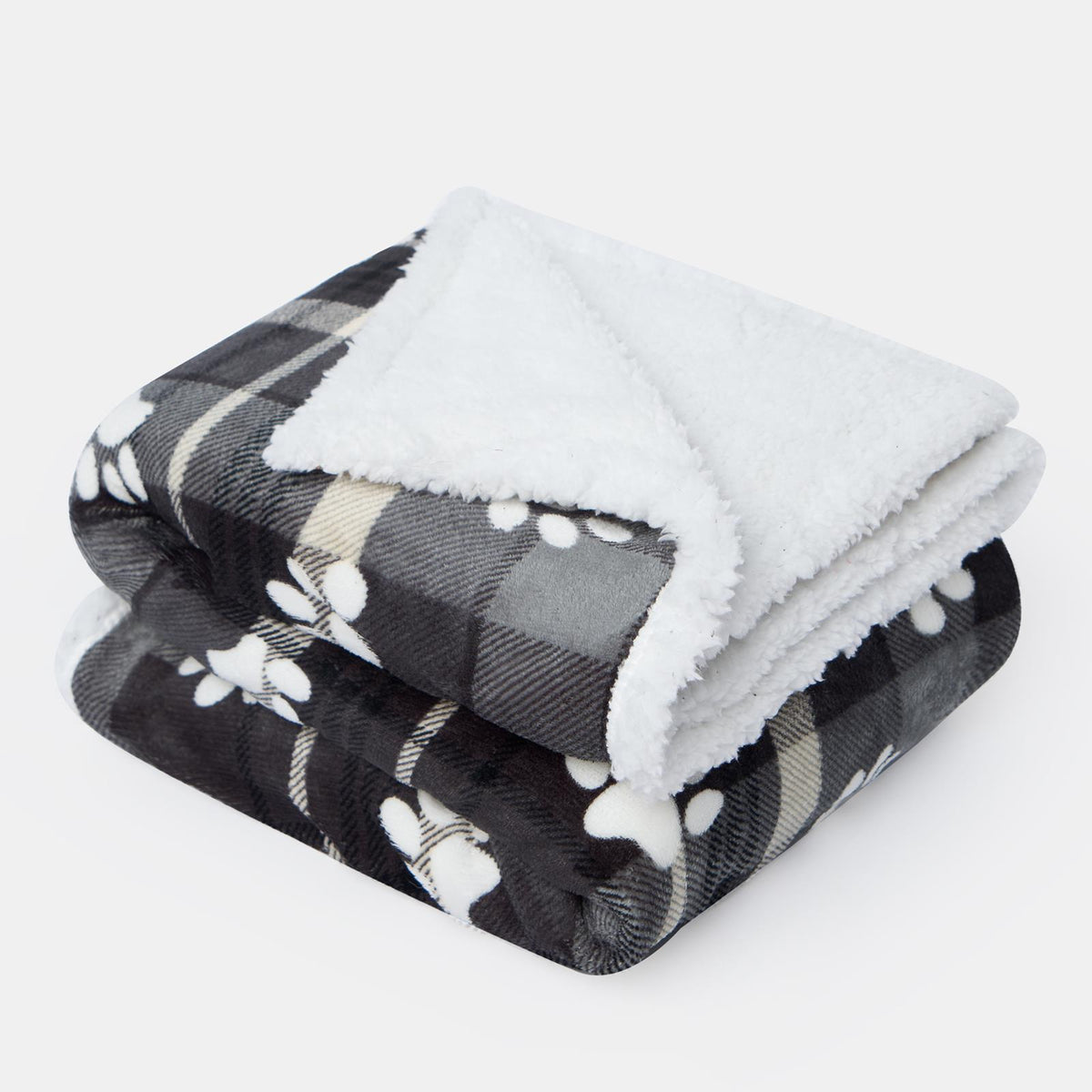 Check Fleece Pet Blanket Throw Over Bed Supersoft Plush Sherpa Warm Chair Sofa
