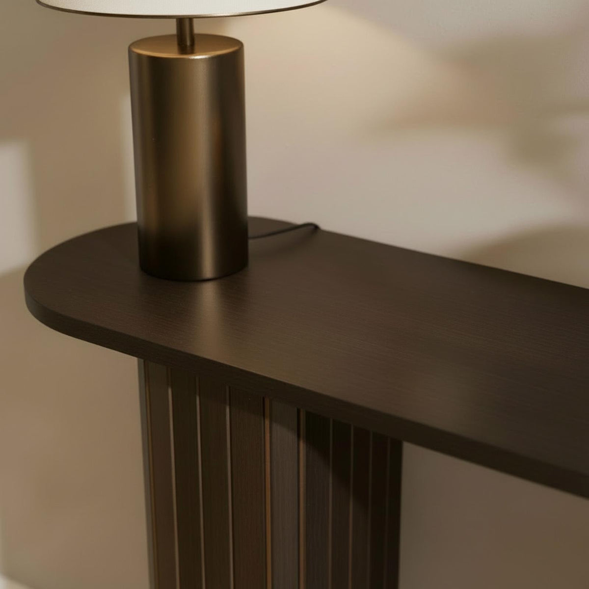 OHS Madison Console Table Ribbed Engineered Wood Entryway Display Unit Decor