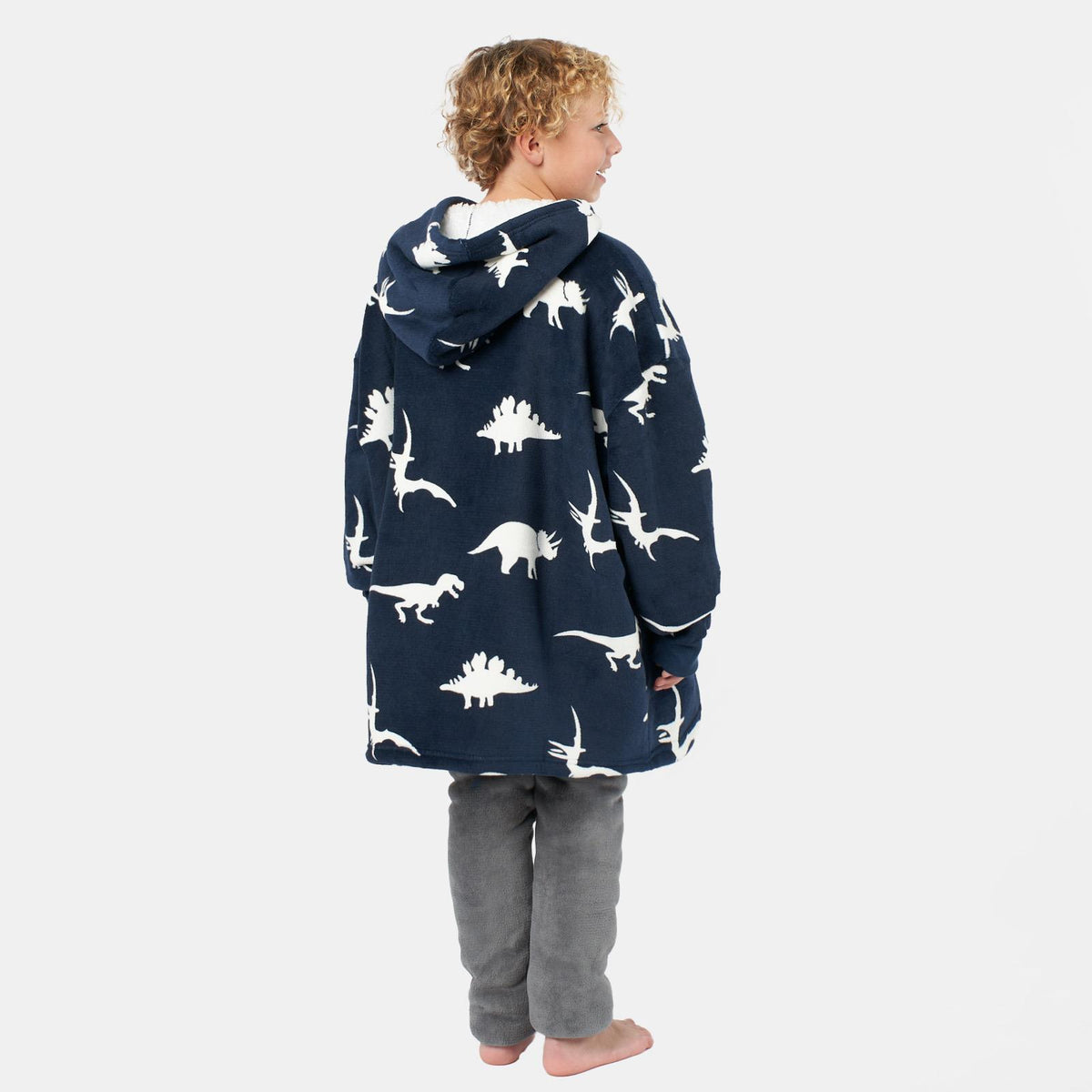Kids Hoodie Blanket Oversized Sherpa Fleece Jumper Sweatshirt Soft Warm Throw