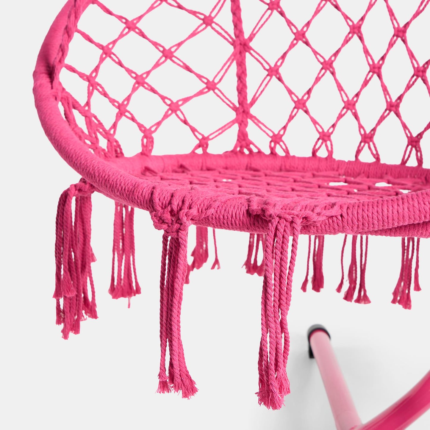 OHS Macrame Hanging Chair Garden Swing Hammock Rope Soft Tassels Outdoor