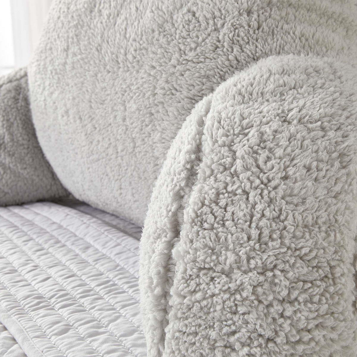 OHS Teddy Fleece Reading Pillow Cuddle Cushion with Arms Lumbar Bed Chair