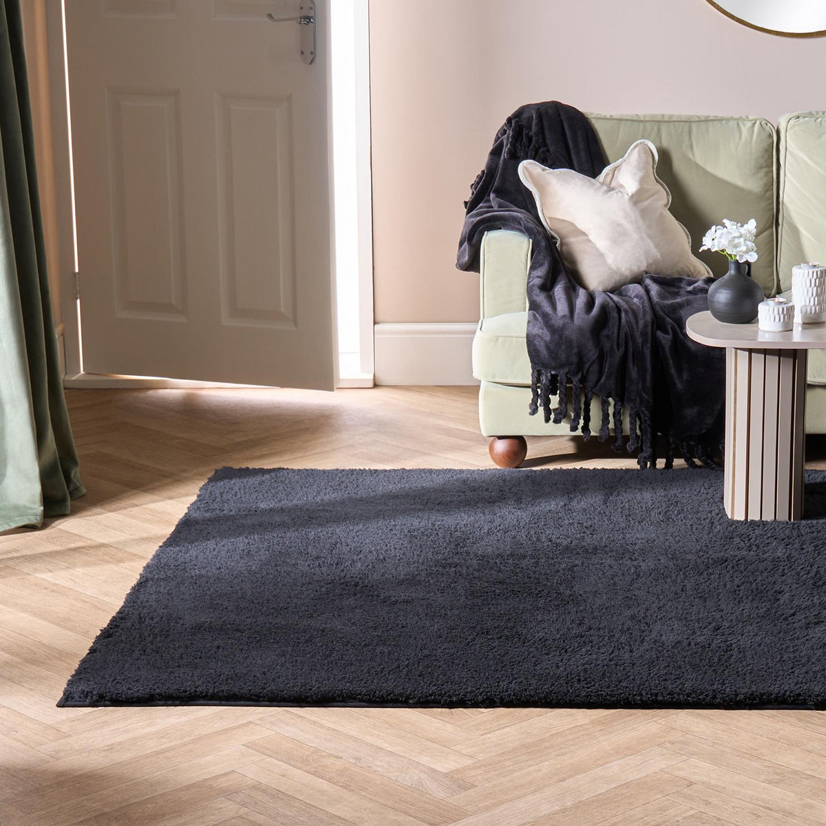 OHS Fluffy Teddy Rug Soft Bedroom Floor Carpet Plush Area Mats For Living Room