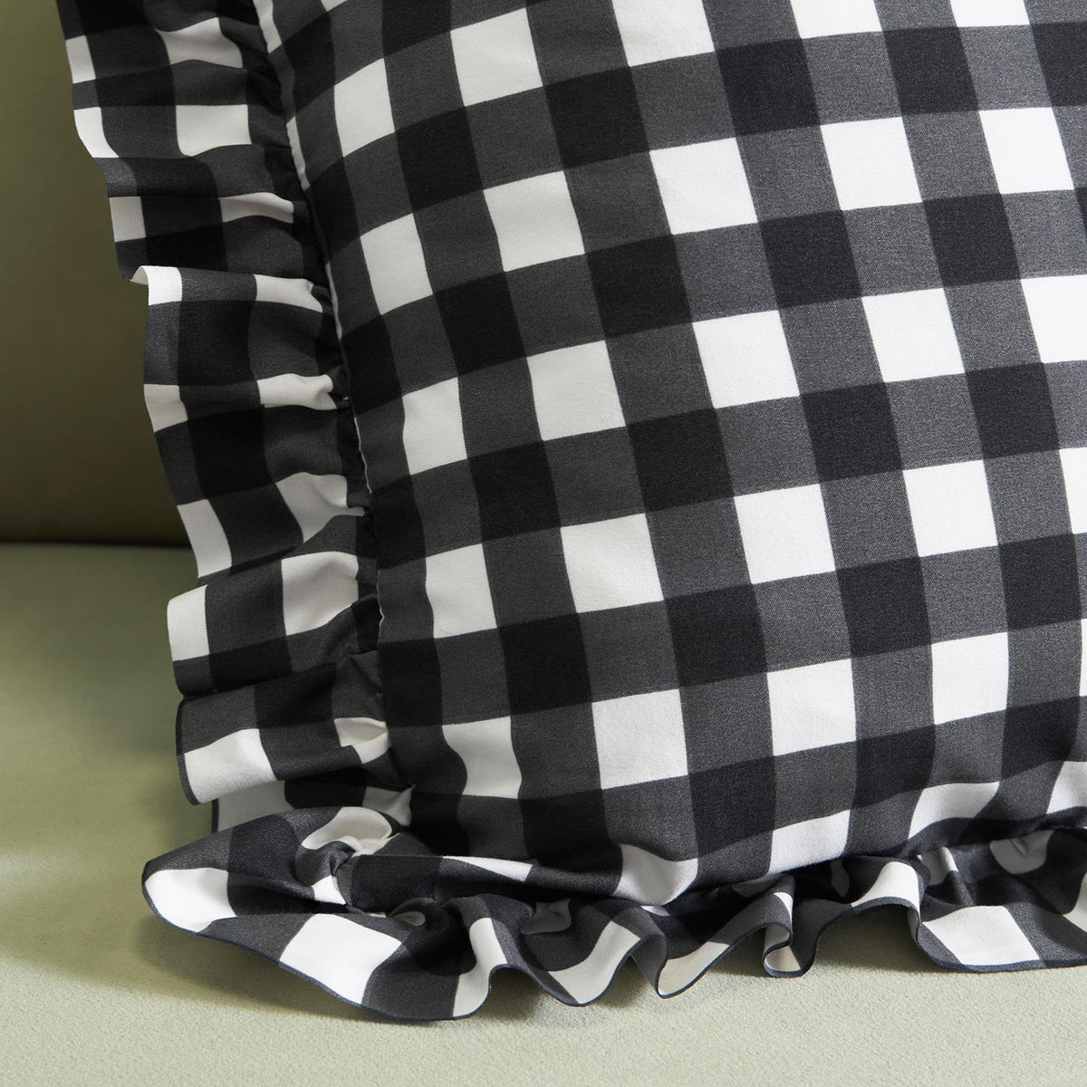 OHS Frill Cushion Covers Faux Linen Soft Square Pillowcases Home Decor Multipack