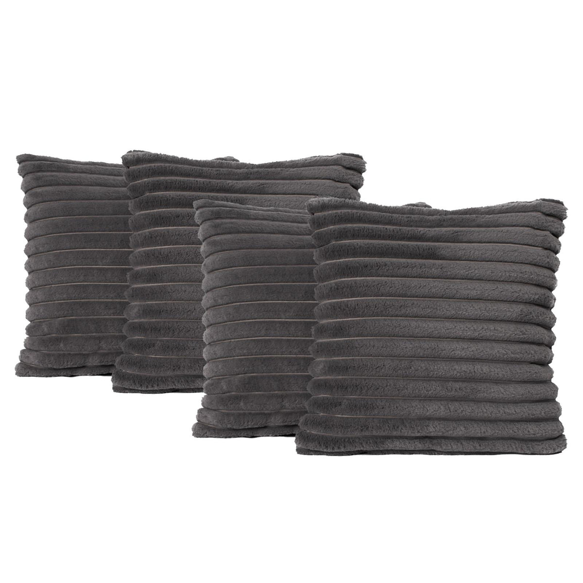 OHS Thick Rib Cushion Covers Faux Fur Soft Fleece Square Pillowcases Home Decor