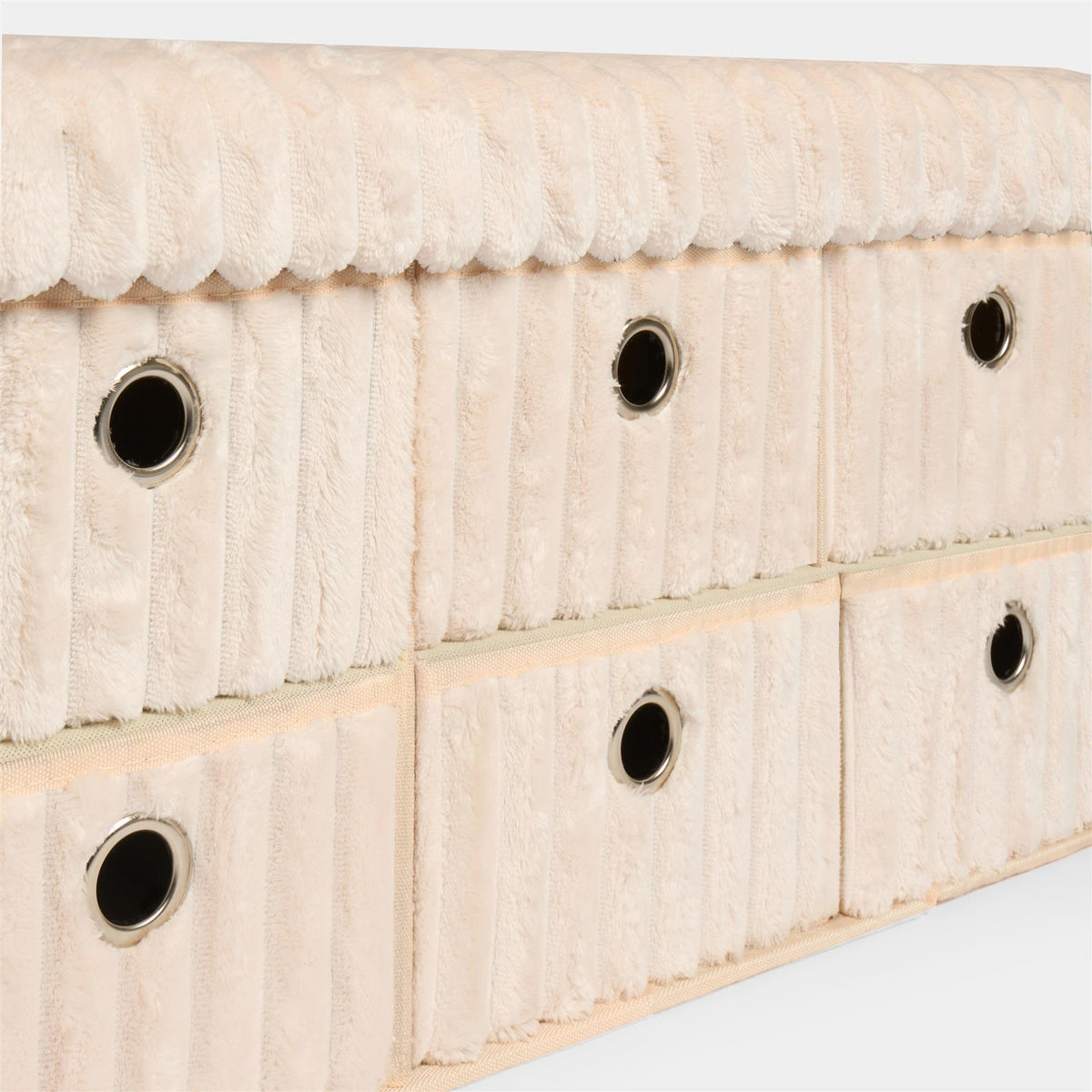 Storage Cube Unit 6 Draw Ottoman Space Saving Velvet Chest Shoe Boucle Organiser