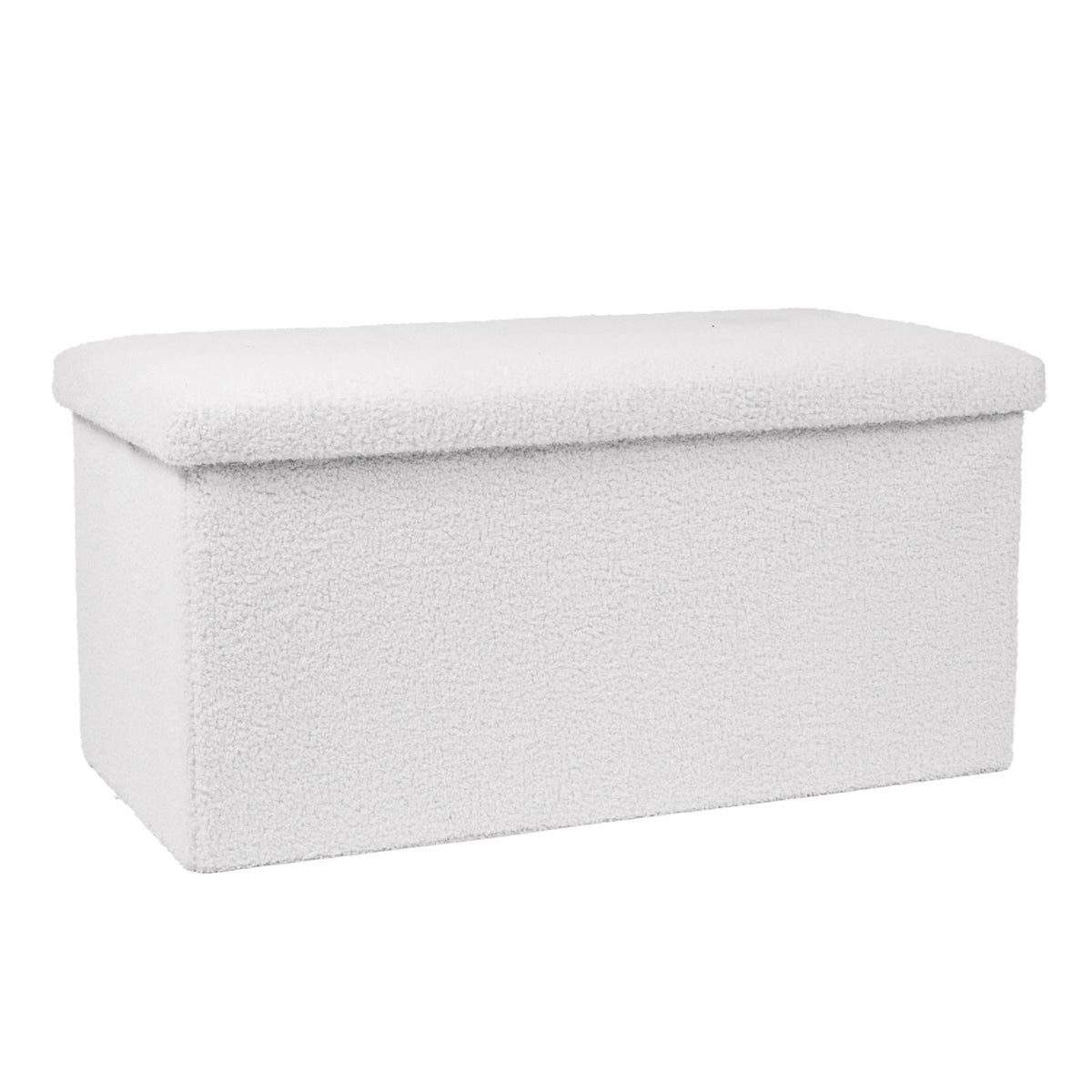 OHS Ottoman Boucle Storage Box Folding Footstool Cube Round Rectangle