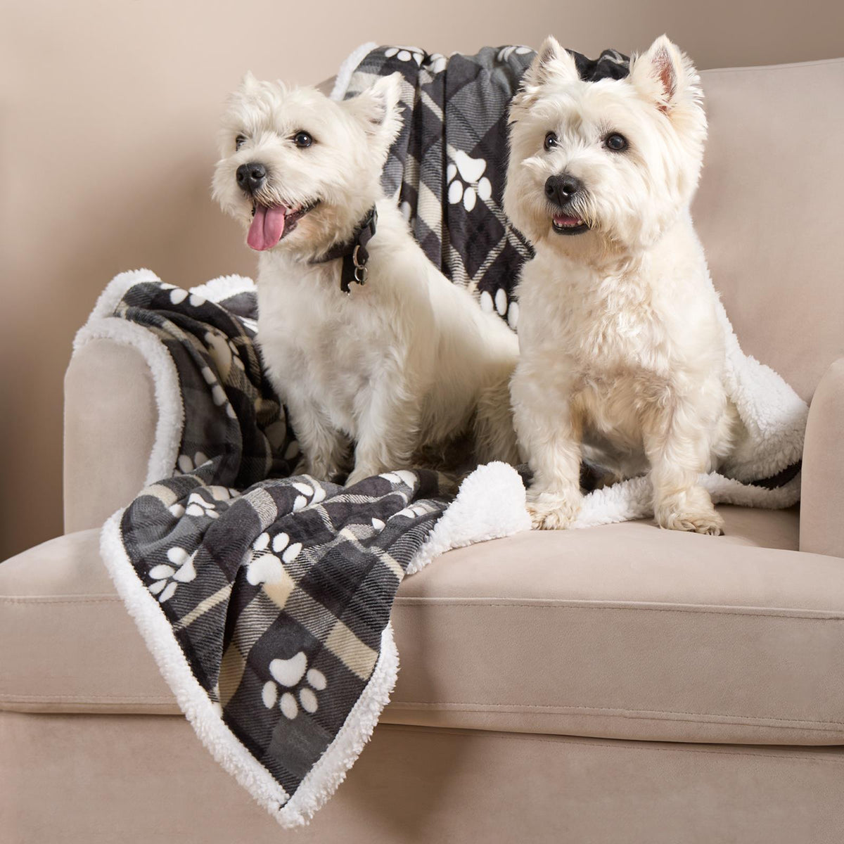 Check Fleece Pet Blanket Throw Over Bed Supersoft Plush Sherpa Warm Chair Sofa