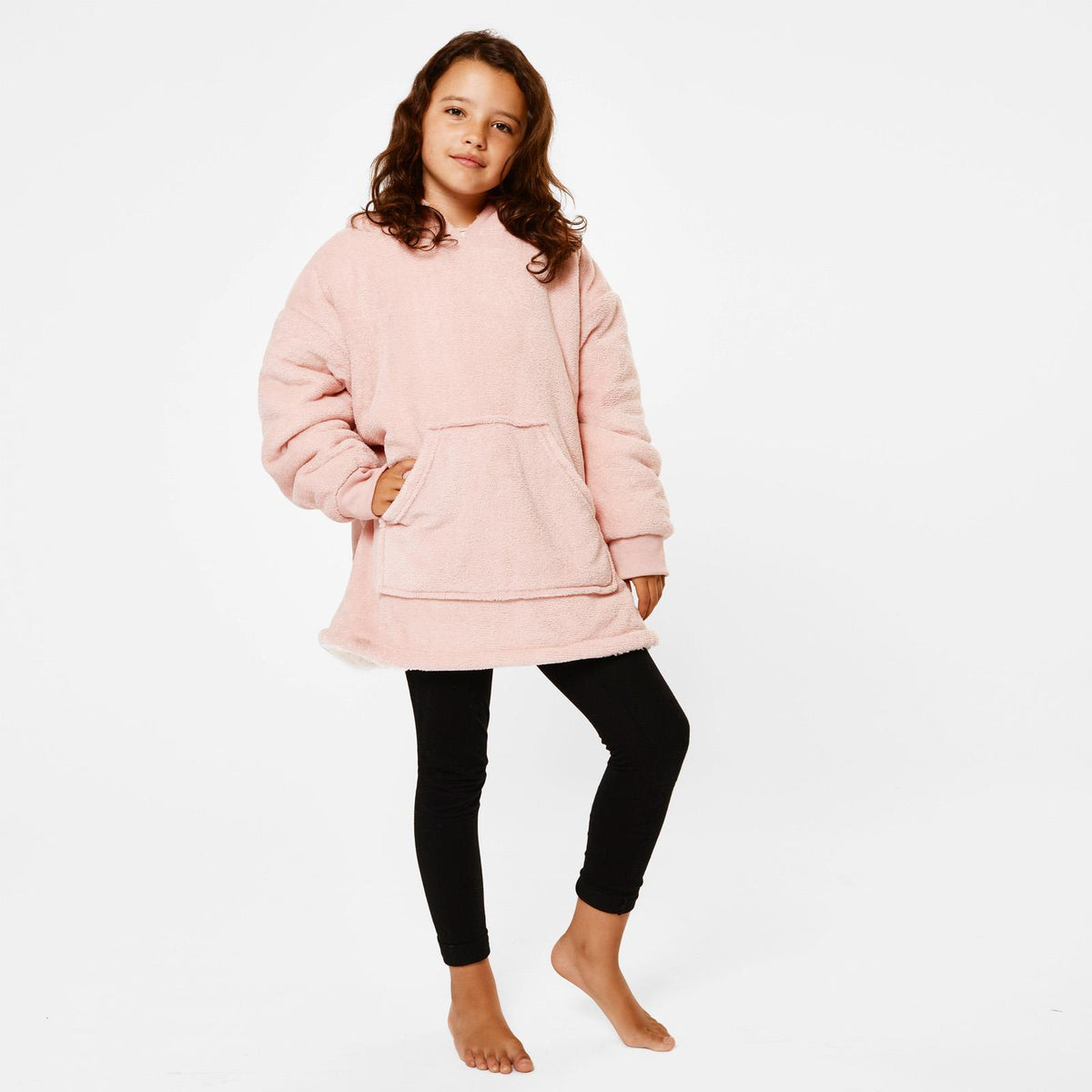 OHS Kids Hoodie Blanket Oversized Ultra Plush Soft Sherpa Wearable Sweatshirt