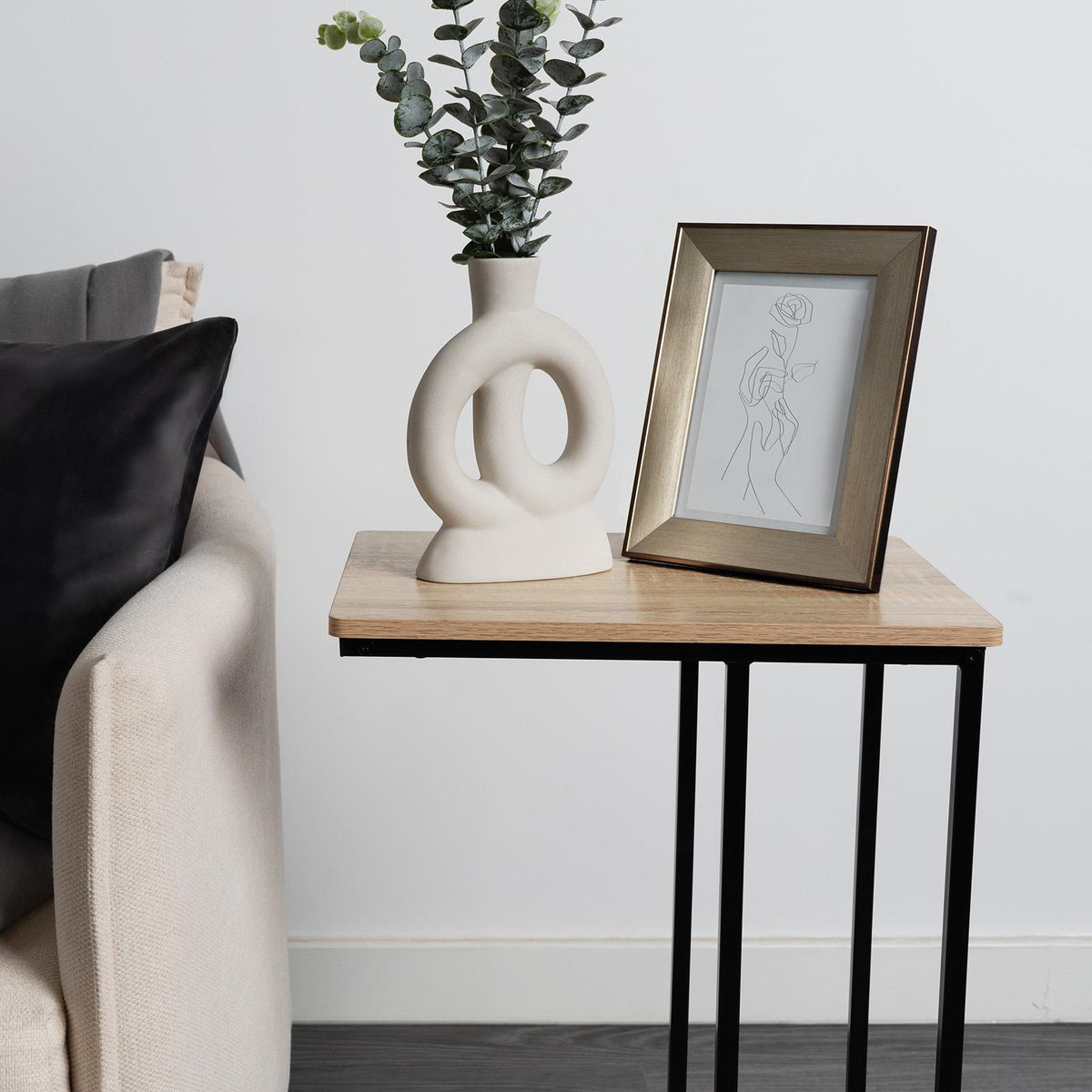 C Shape Table Coffee Laptop Side End Living Room Furniture Bedside Nightstand
