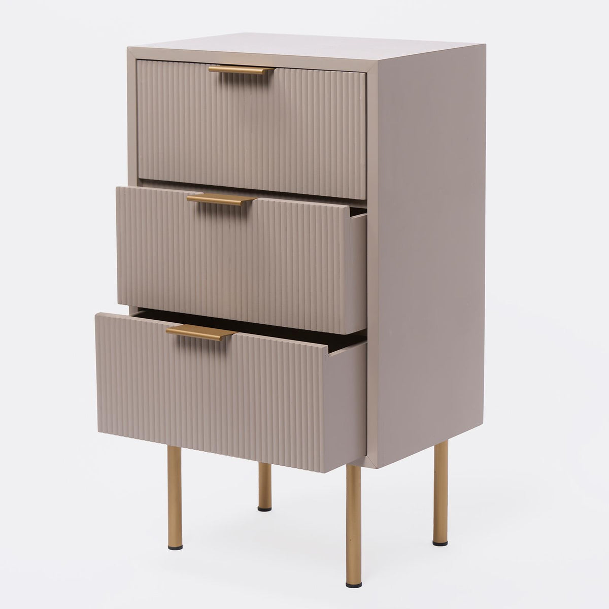 OHS Ribbed Drawer Unit Bedside Table 3/4/5/6 Draw Cabinet Nightstand Sideboard