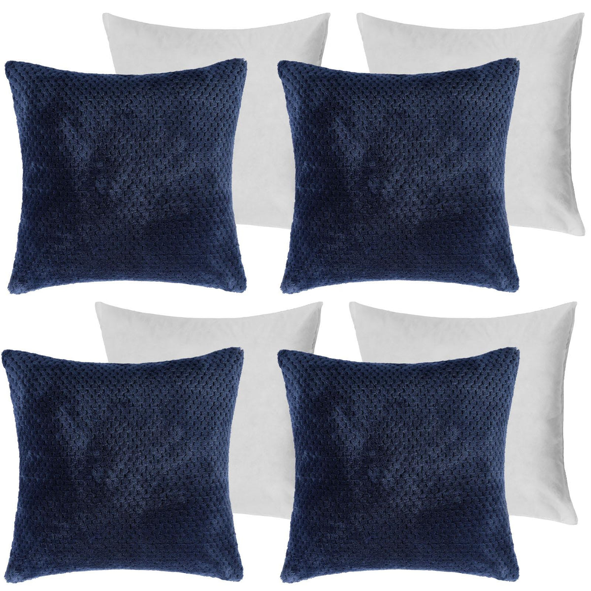 OHS Waffle Fleece Cushion Covers 2/4 Pack Soft Filler Decor