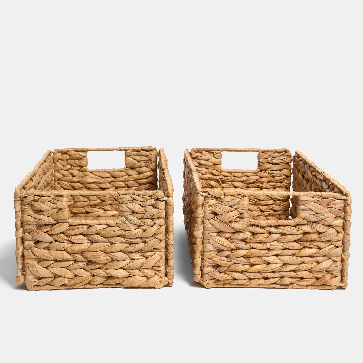 Natural Storage Cube Folding Rope Organiser Woven Wicker Hamper Strong Eco Box