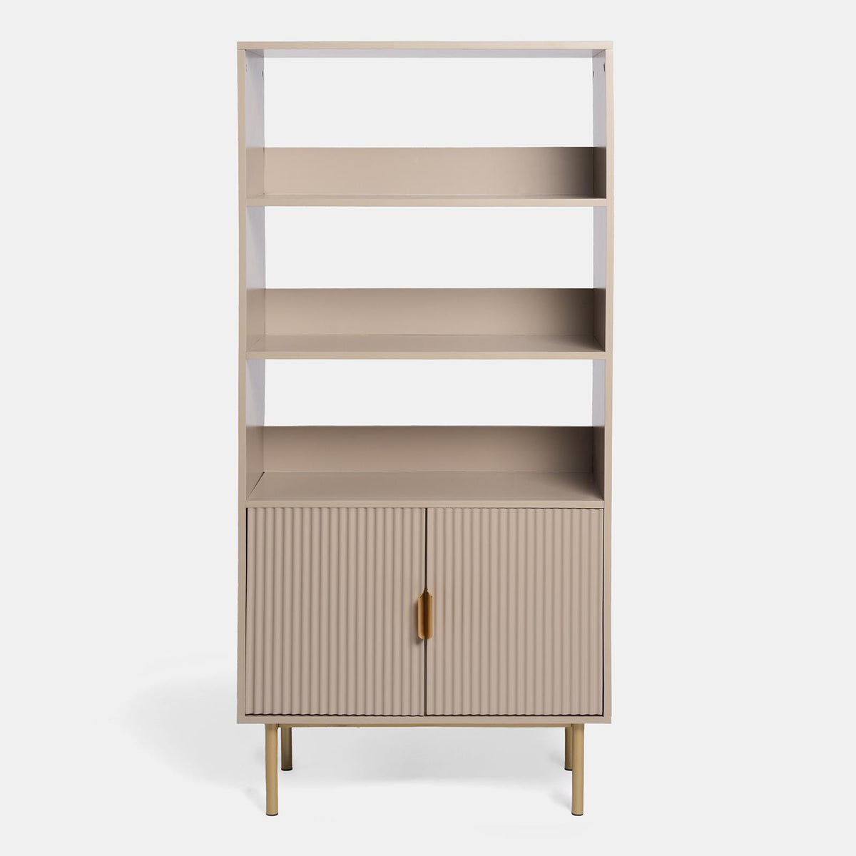 OHS Ribbed Display Cabinets 4 Tier Engineered Wood Shelf Storage Unit