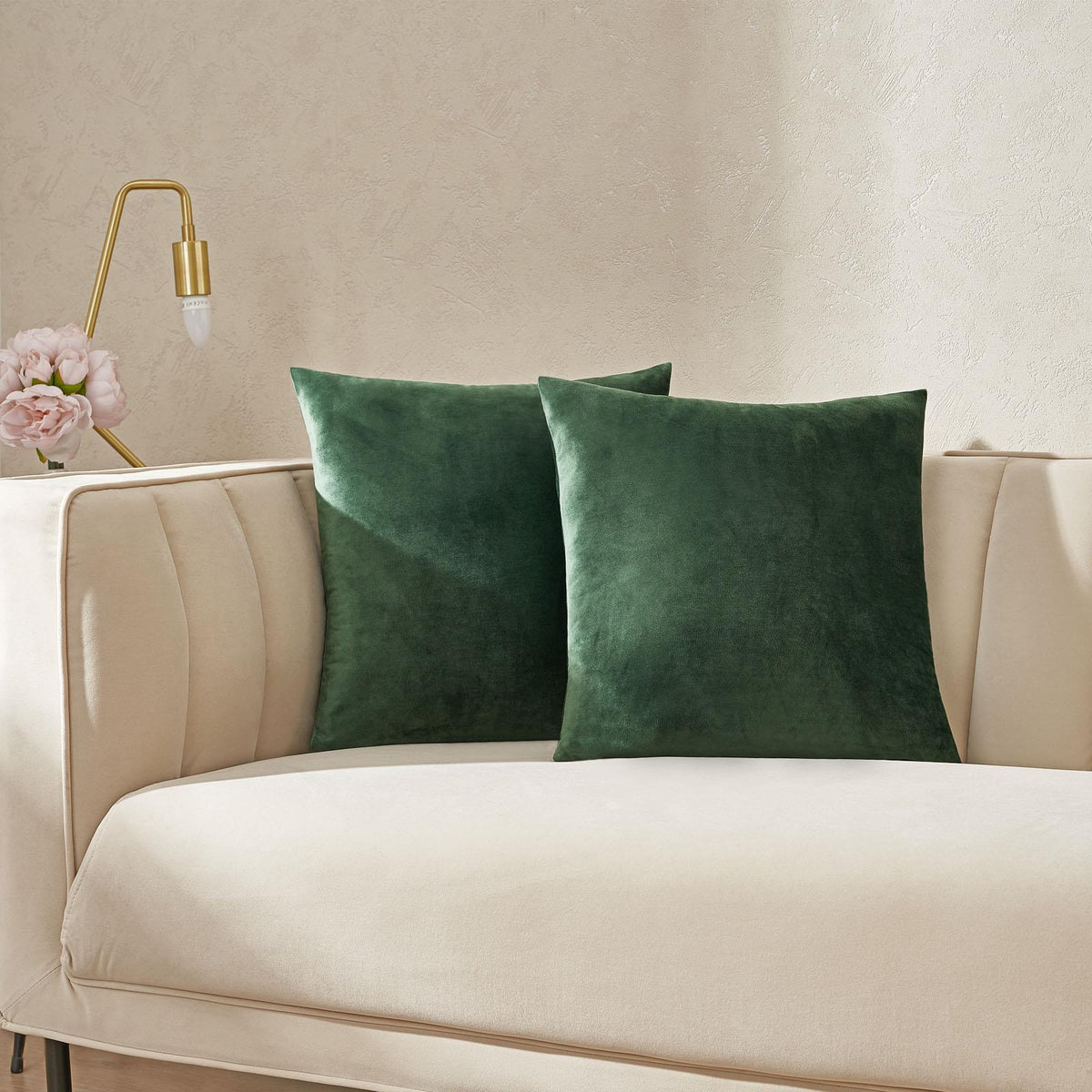 OHS Matte Velvet Cushion Covers Super Soft Luxury Square Pillowcases Multipack