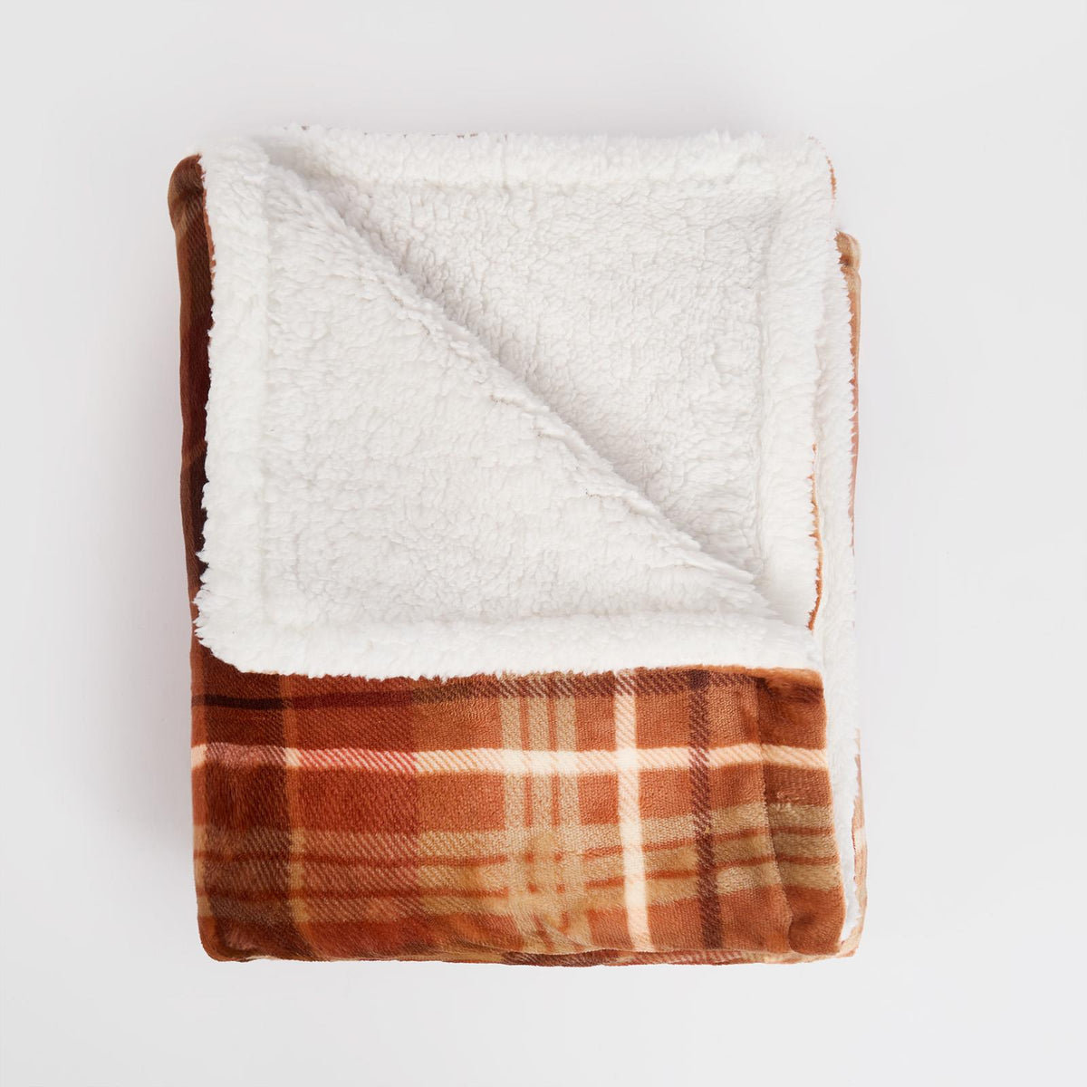 OHS Tartan Throw Sherpa Fleece Plush Flannel Blanket Warm Xmas Soft Bedspread